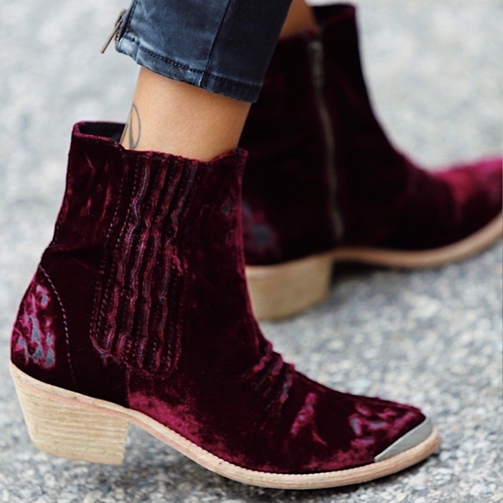 SOLD — Free People X Jeffrey Campbell ‘Barbary’ Velvet Boot